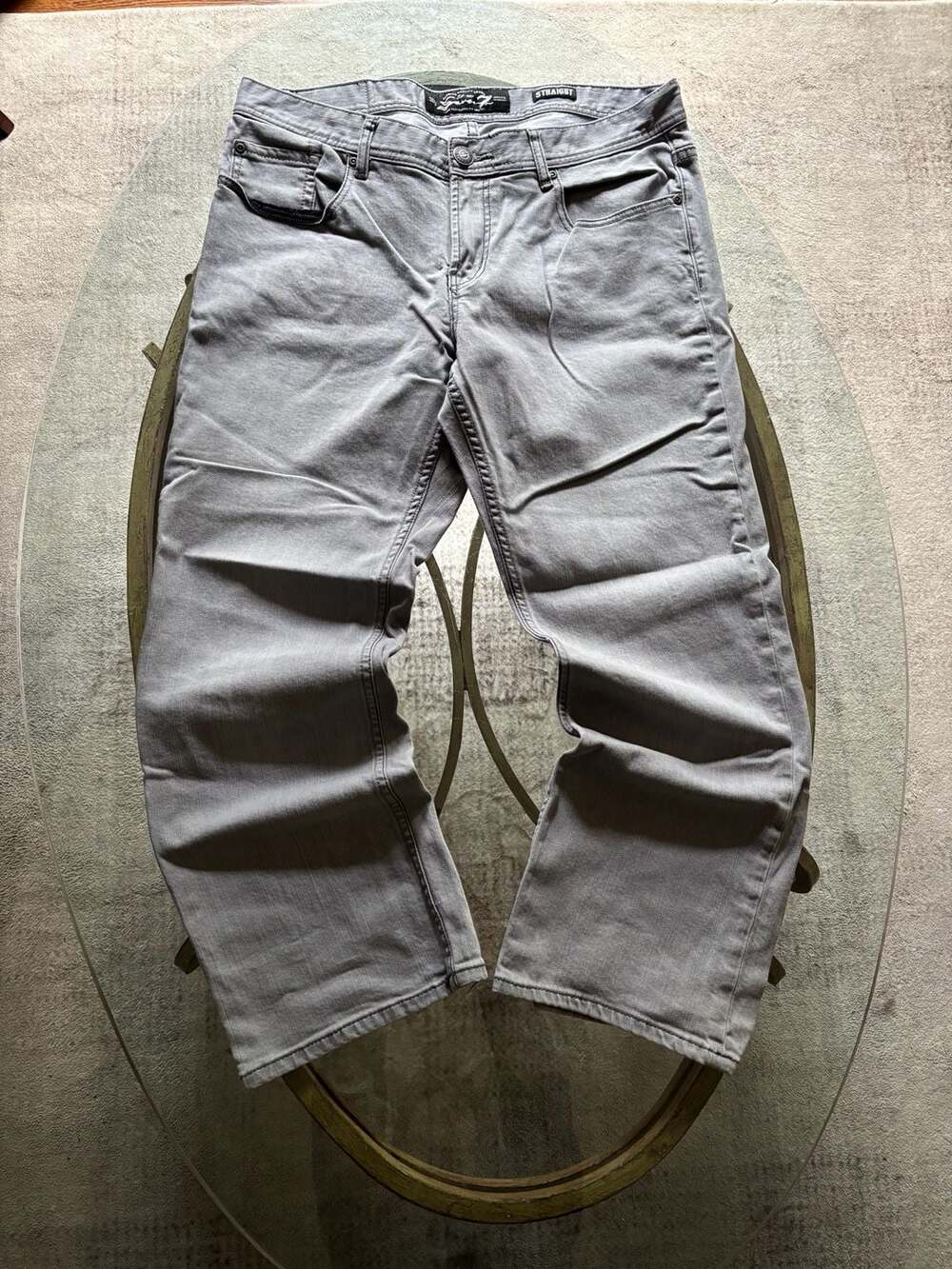Seven 7 Jeans Men's Straight Leg Gray Denim Pants 36x30